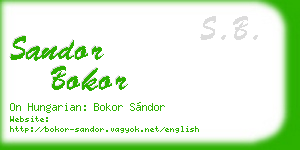 sandor bokor business card